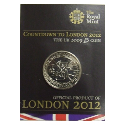 2009 BU £5 Coin (Presentation Card) - Countdown to London 2012 - Click Image to Close